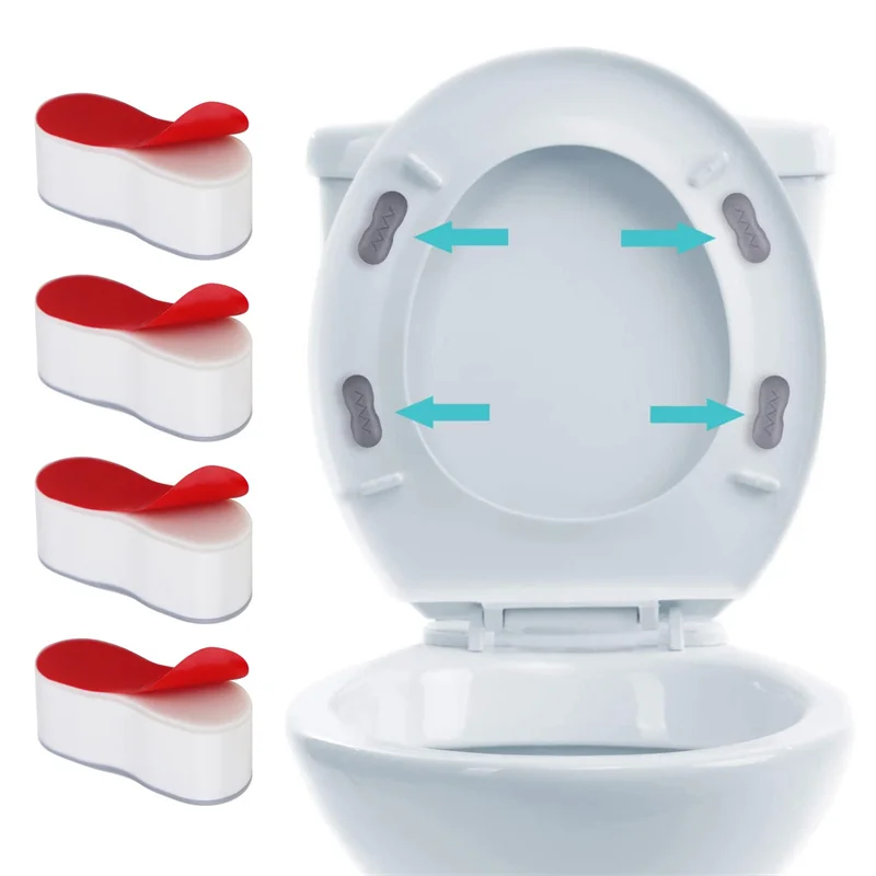 Universal Toilet Lid Cushion Anti-slip Toilet Seat Cushion Rubber Pad Buffers Pack-white Stop Bumper Shock Absorber