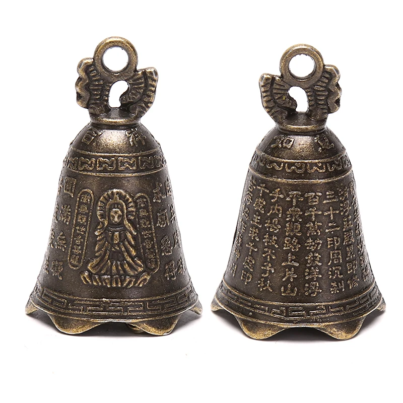 2pc or 1pc antique bell mini brass copper sculpture pray guanyin bell shui feng bell invitation buddha buddhism guanyin bells