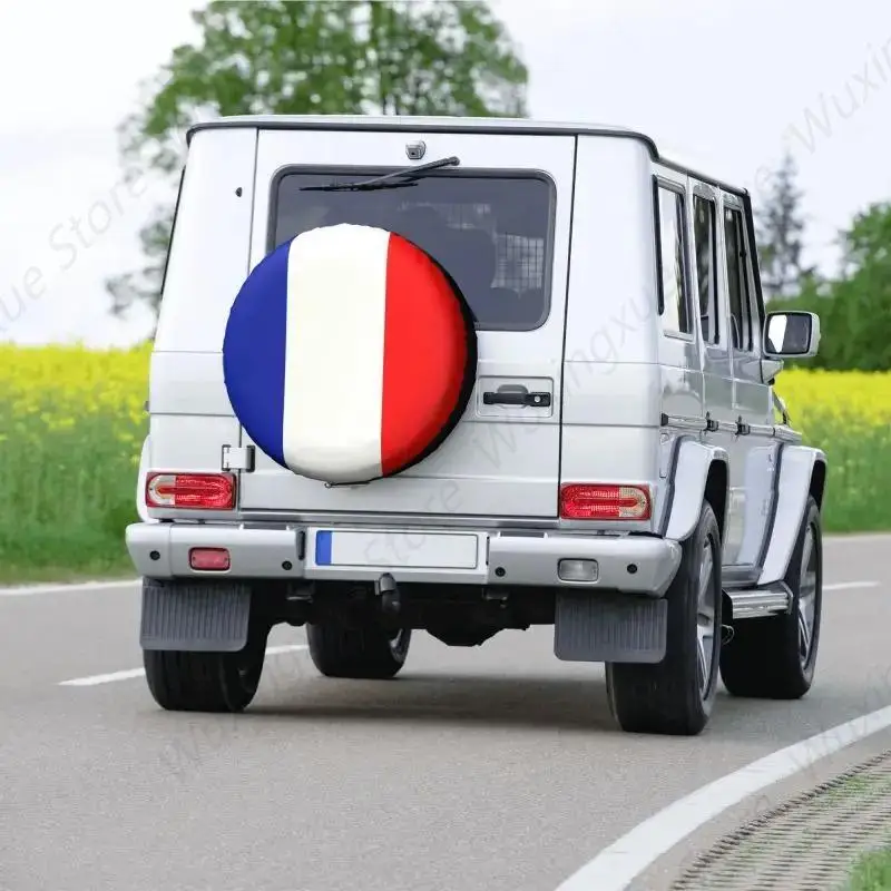 Ersatzreifenabdeckung mit französischer Flagge, passend für Jeep, Honda, patriotisches SUV, Wohnmobil, Anhänger, Auto, Radschutz, Zubehör, 14 Zoll, 15 Zoll, 16 Zoll, 17 Zoll