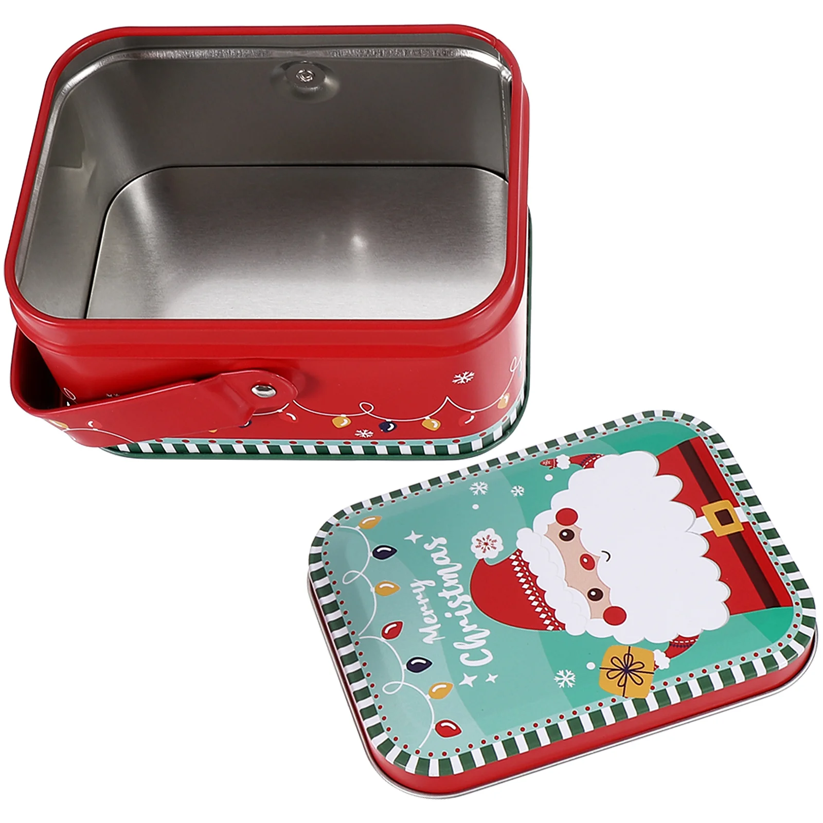 Christmas Tinplate Box Holiday Cookie Boxes Jar Xmas Candy Container Tins with Lids for Gift Giving Containers