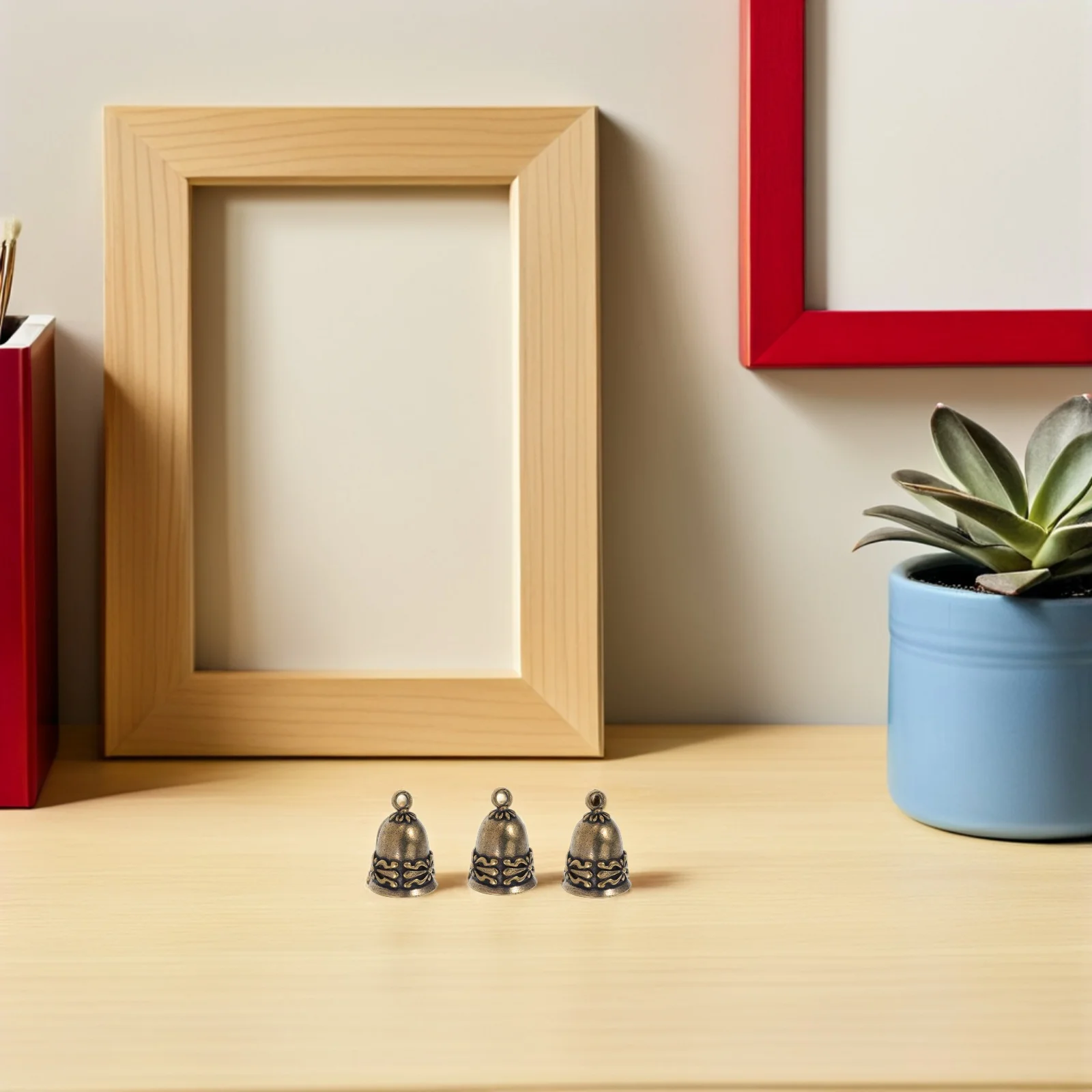 

12pcs Vintage Brass Bells Decorative Ornaments Rustic Home Wedding Christmas Wind Chime Door Pendant Keychain Mini Bell Hanging