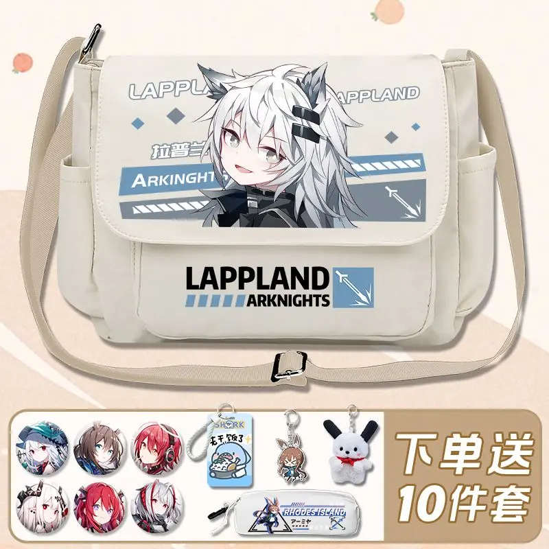 Arknights Amiya Kal'tsit Lappland two-dimensional game peripherals creative cartoon print student crossbody bag on one shoulder - Image 3