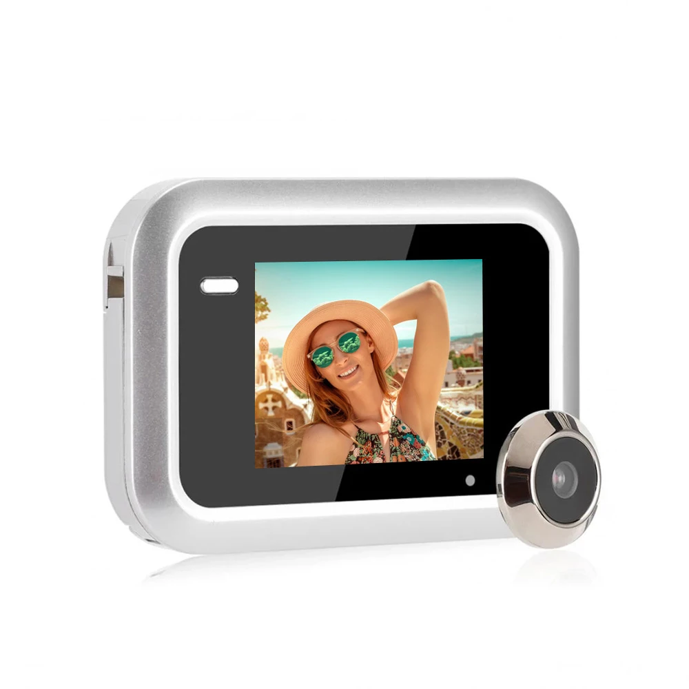 

2.4 Inch LCD Display Peephole Camera Viewer 0.3MP CMOS Door 145 Degree Wide Angle Photo Record Peephole