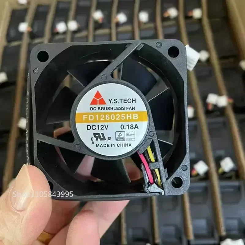 for Yuanshan Y.S.TECH FD126025HB 6025 12V 0.18A 6CM Chassis Cooling Fan