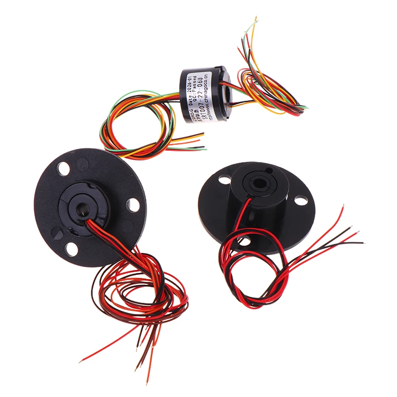 New！Through Hole Slip Ring Conductive Ring, Electric Brush Miniature Hollow Shaft 5mm/7mm 2-channel 4-channel 6-channel Wire 2A