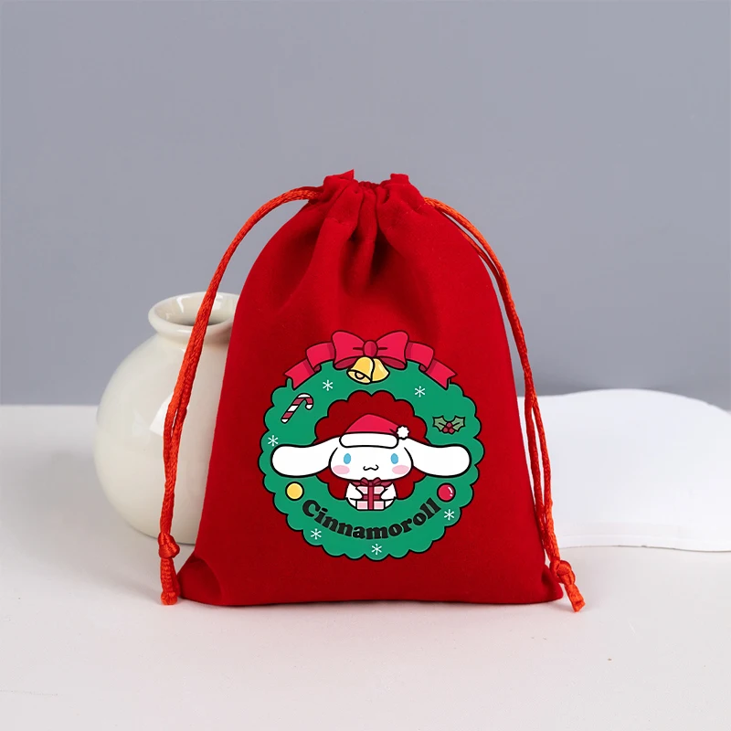 

Sanrio Drawstring Bag Large Capacity Christmas Party Decoration Storage Bag Leisure Portable Handbag Children's Christmas Gift