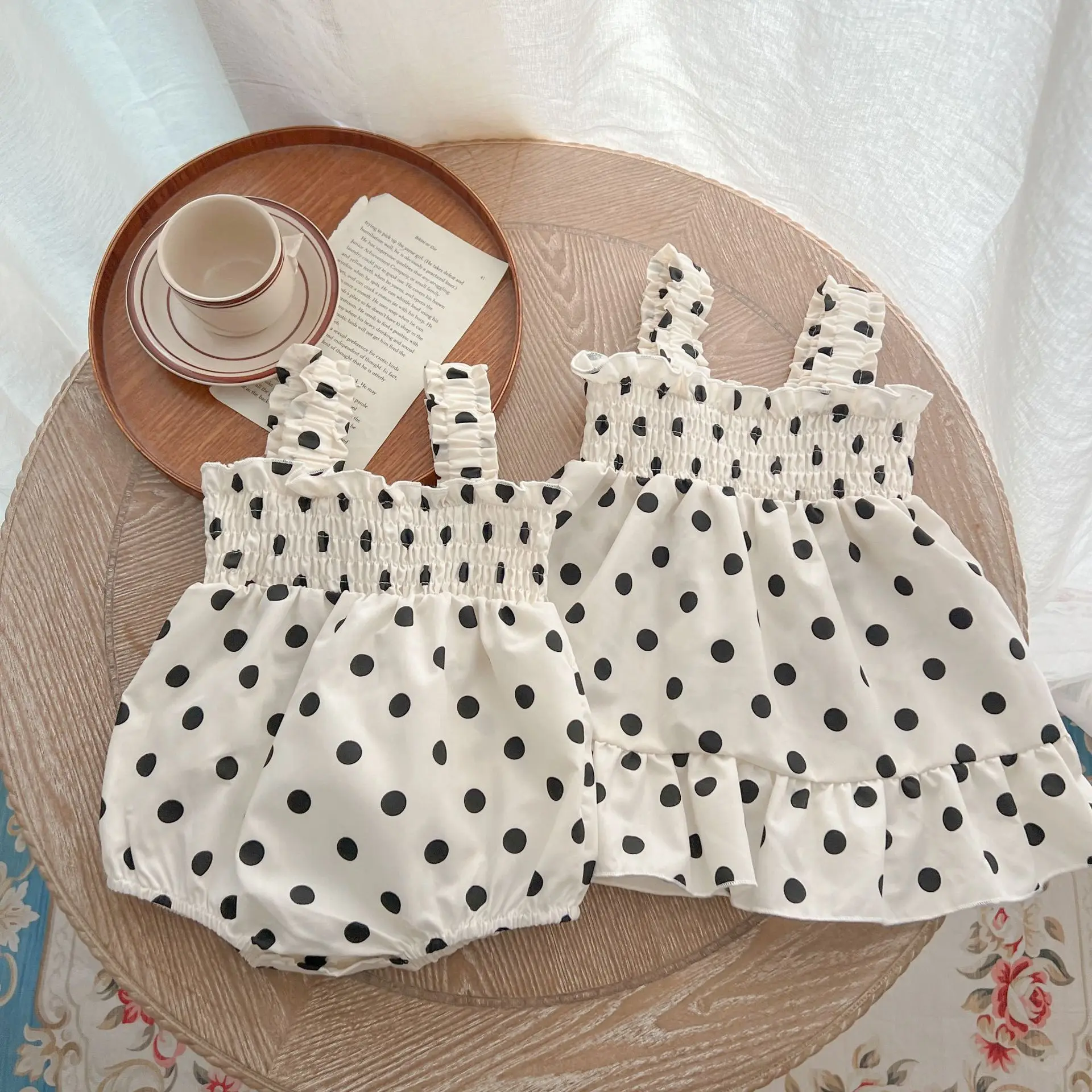 Summer Baby Halter Western Wave Point Princess Dress One-Piece Fashion Baby Clothing