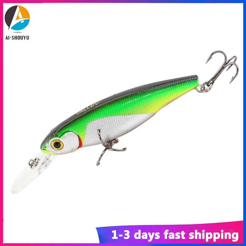 

AI-SHOUYU New 1pc Magnetic Wobbler 85mm 7g Hard Minnow Bait Artificial Bait Swimbait with 2 Hooks Fishing Lure Suspending Bait