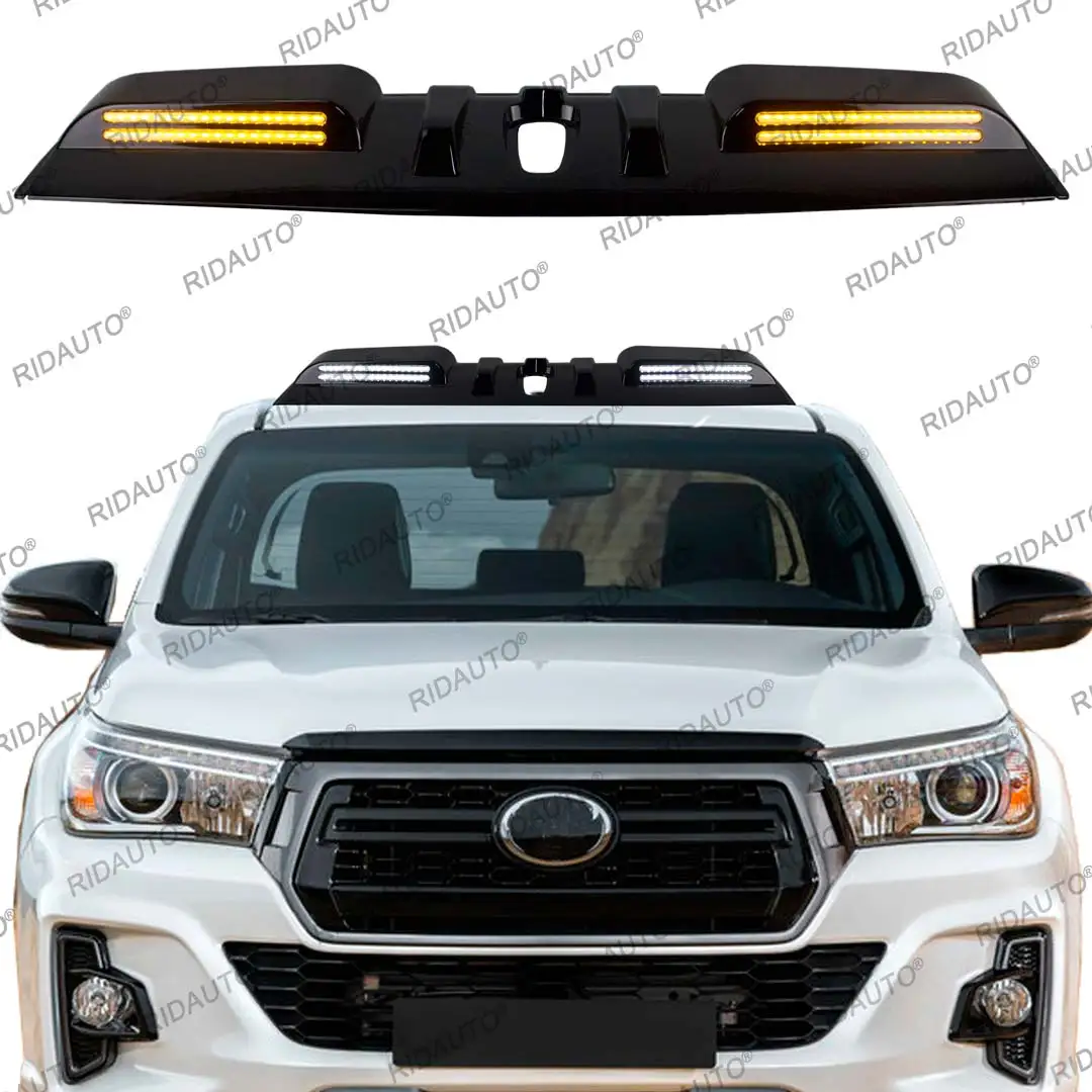 White LED Roof Rack Light Spoiler Decoration For Toyota Hilux 2015 2018 2025 4X4 Modified Turning Roof Lights Pickup Accessories