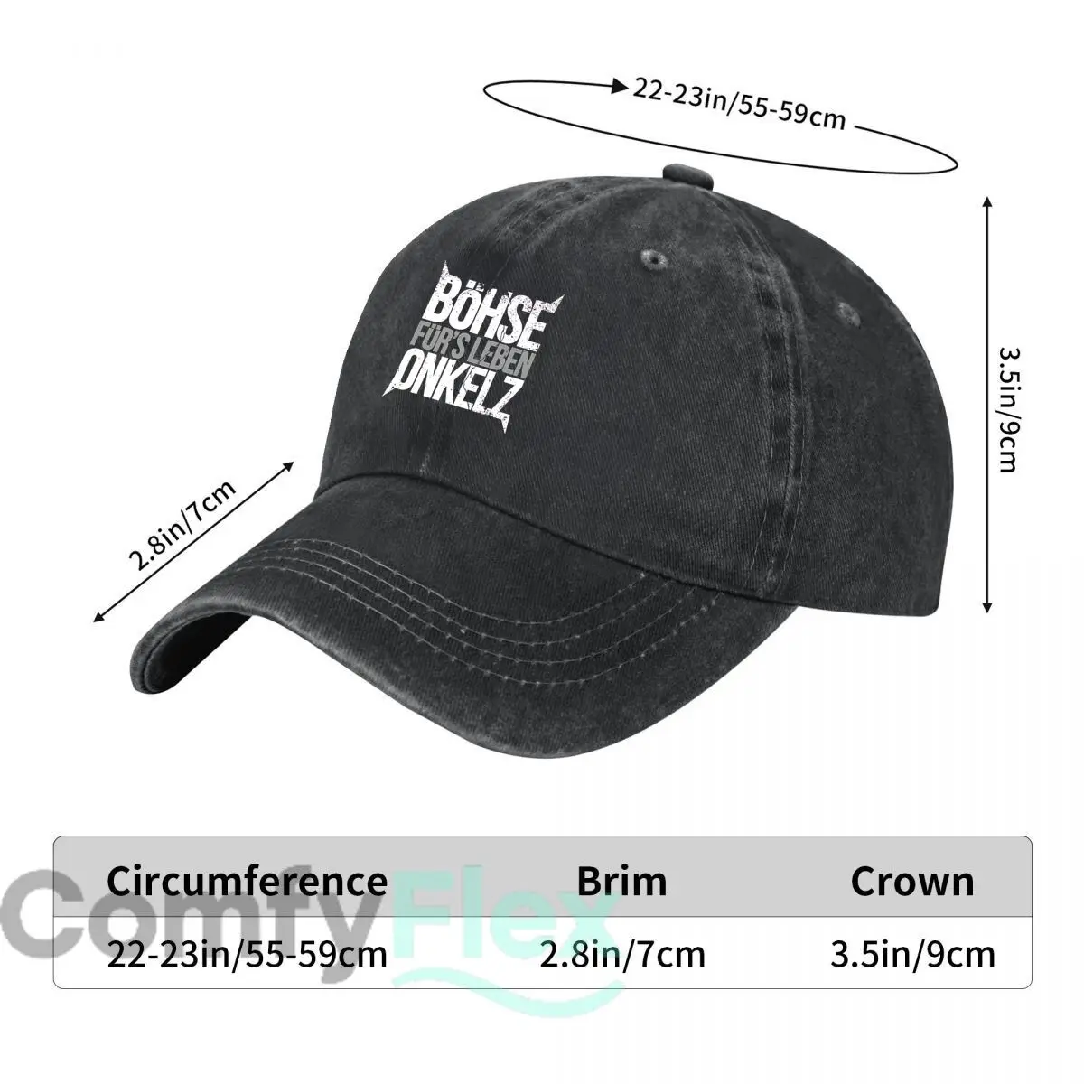 Grungy Böhse Onkelz Lyric Edge Text Graphic Baseball Cap Men Women Distressed Washed Sun Cap Outdoor Workouts Hat
