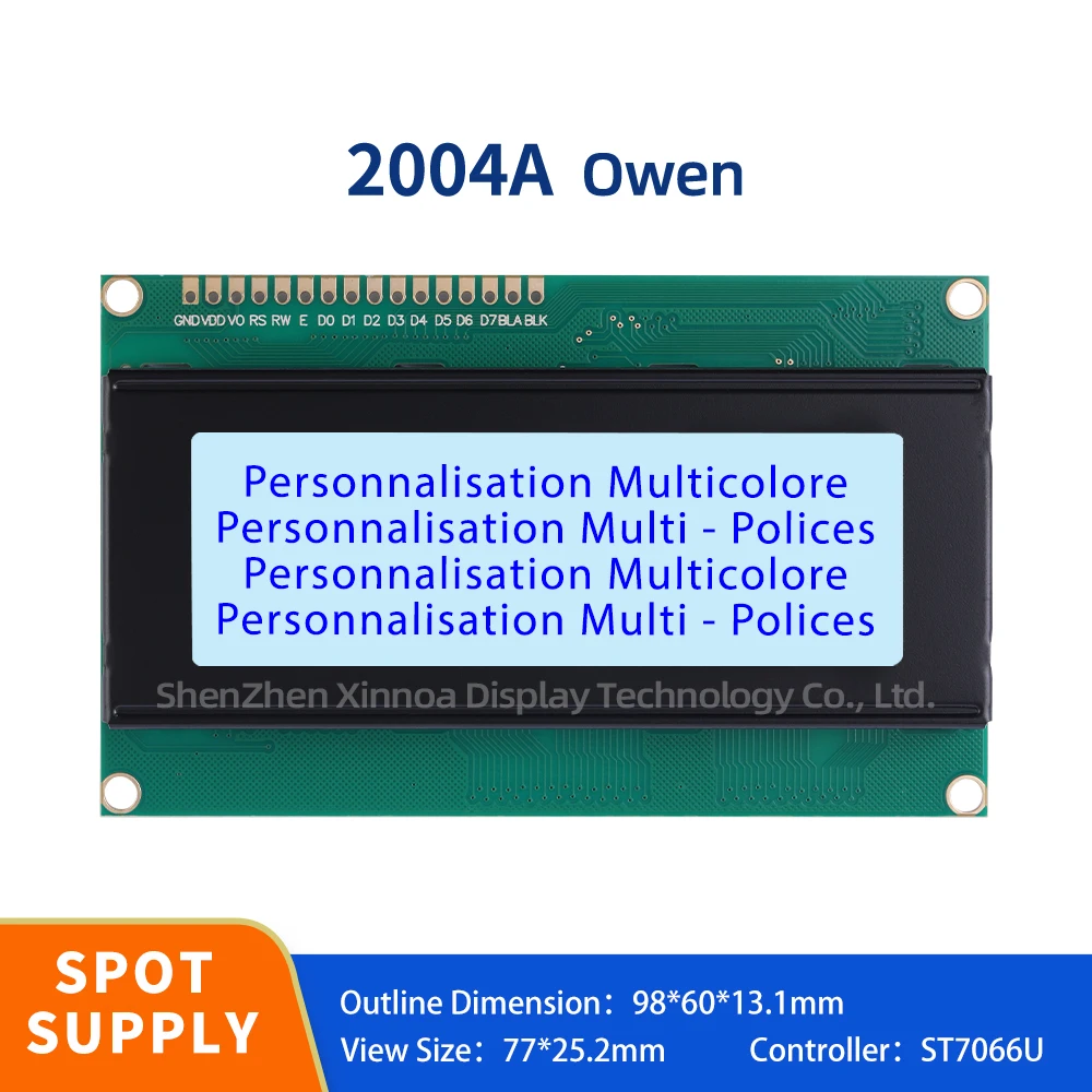 Font Screen 204 20 * 4 20X4 2004 LCD Screen 20*2 20X2 2002 Controller ST7066U Gray Film Blue Letters European 2004A LCD Screen