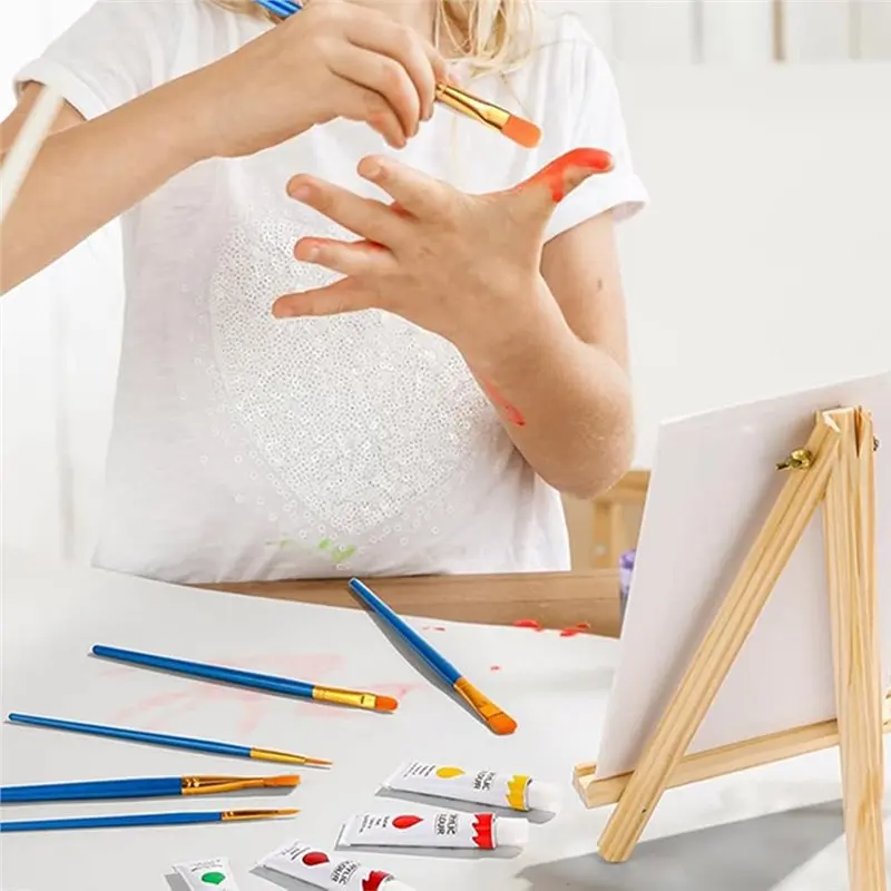 Acrylic Paint Set 26PCS/Set For Artists, Kids& Beginners Includes Easel, Brushes, And Canvas view 5