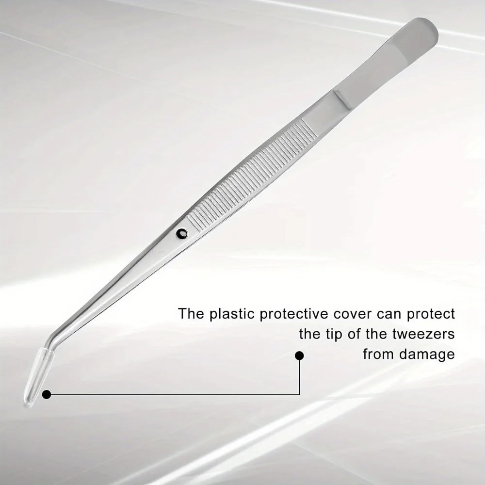 1/5/10 قطعة مجموعة ملاقط من الفولاذ المقاوم للصدأ الدقيقة ، ملاقط من الفولاذ المقاوم للصدأ متعددة الوظائف مع أطراف مسننة منحنية أدوات طب الأسنان
