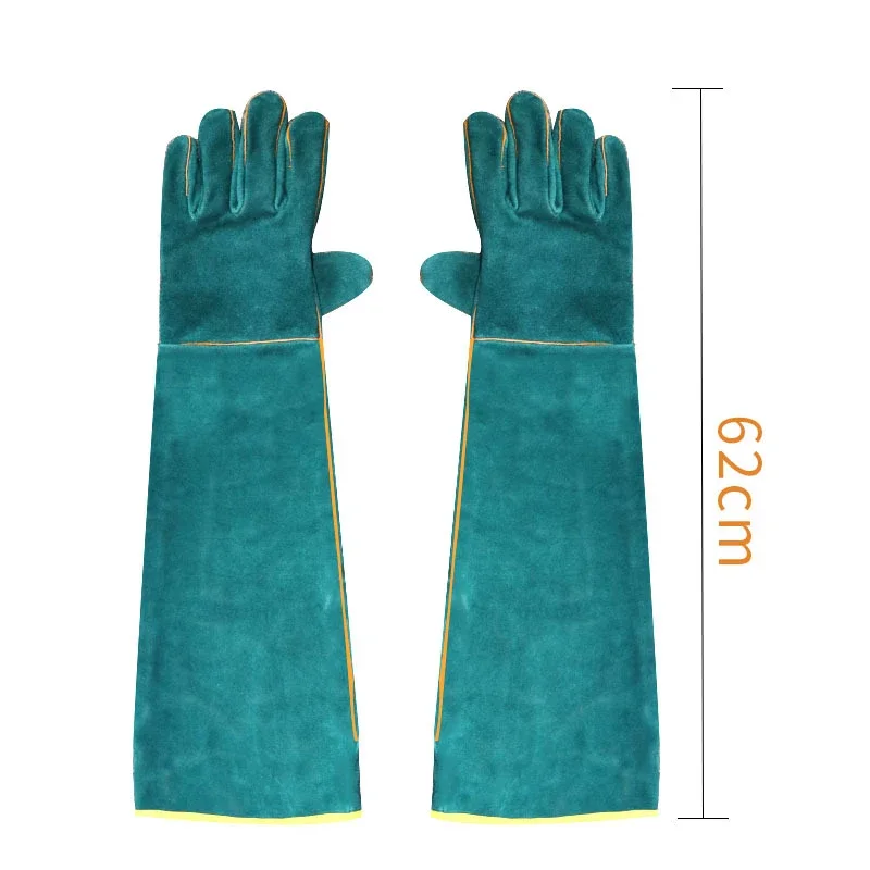 Snake Lizard Leather Grab Pet Anti-bite 62cm Supplies Gloves Reptile Monitor Protective