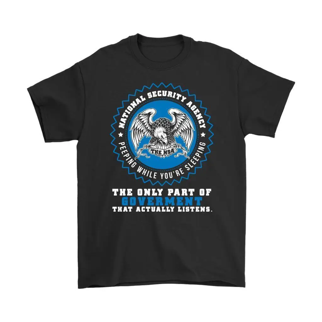 

Peeping While You're Sleeping Funny National Security Agency T Shirt New 100% Cotton Short Sleeve O-Neck T-shirt Casual Mens Top