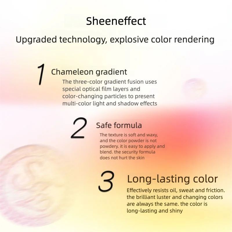 Xunfeite Chameleon Eyeshadow Highlights Monochrome Gradient Pearlescent Fine Sparkling Color Palette