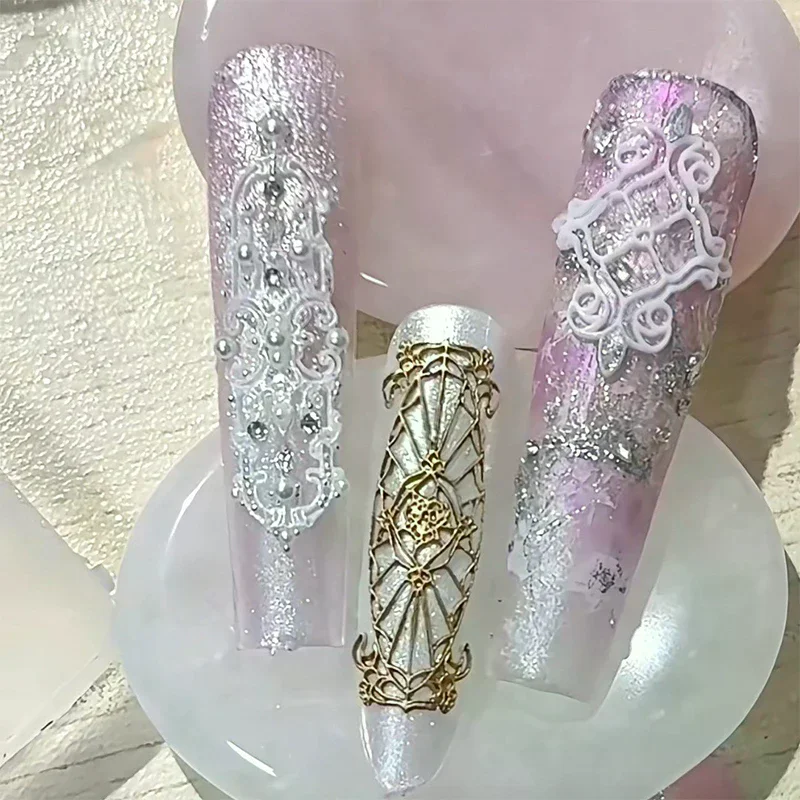 Nail Mold Silicone Retro Pattern Nail Art Decorations Baroque Style Relief Design Nail Art Template Stereoscopic Manicure Tools
