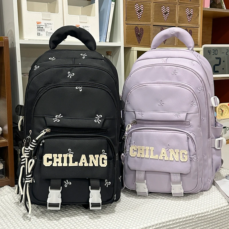 Cute Oxford Cloth Backpack for Women Girls, Floral School Backpack, Large Capacity Daypack with Multiple Pockets for College Tra