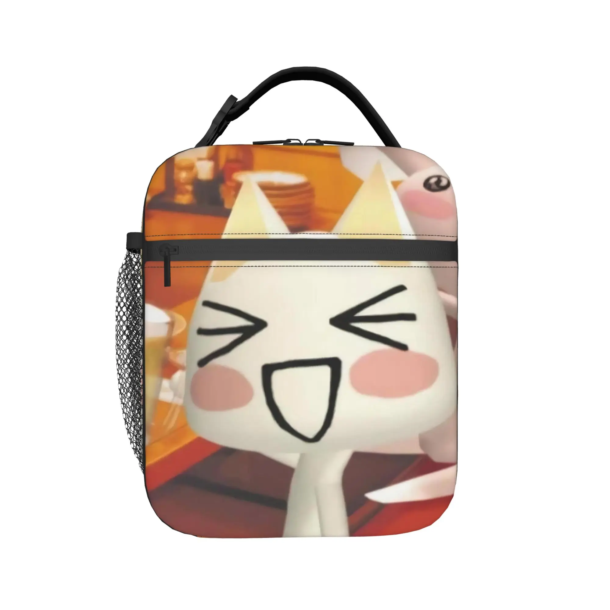 Toro Inoue Cat Insulated Lunch Bag Thermal Bag Reusable,Meal Container Happy Neko High Capacity Tote Lunch Box Food Storage Bags