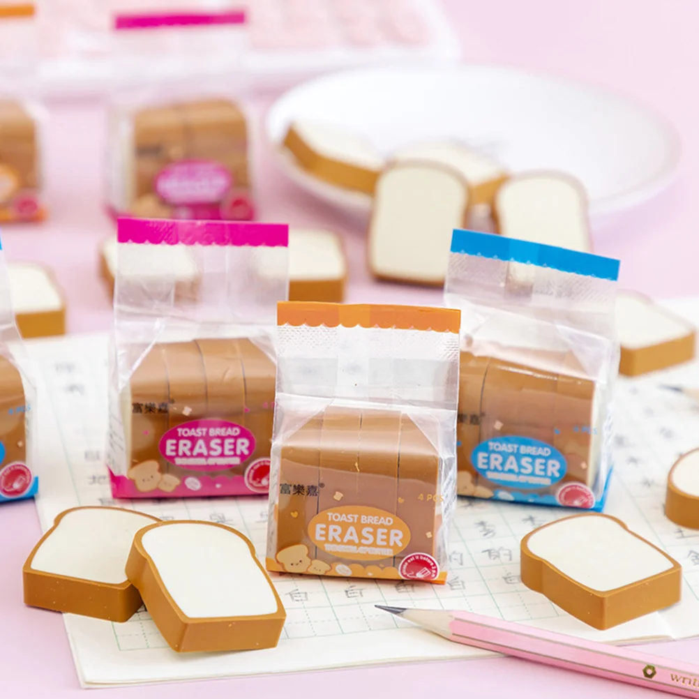 

12pcs Ice Cream Erasers For Kids Decorative Pencil Rubber Students Stationery Supplies Cartoon Mini Erasers School Accessories