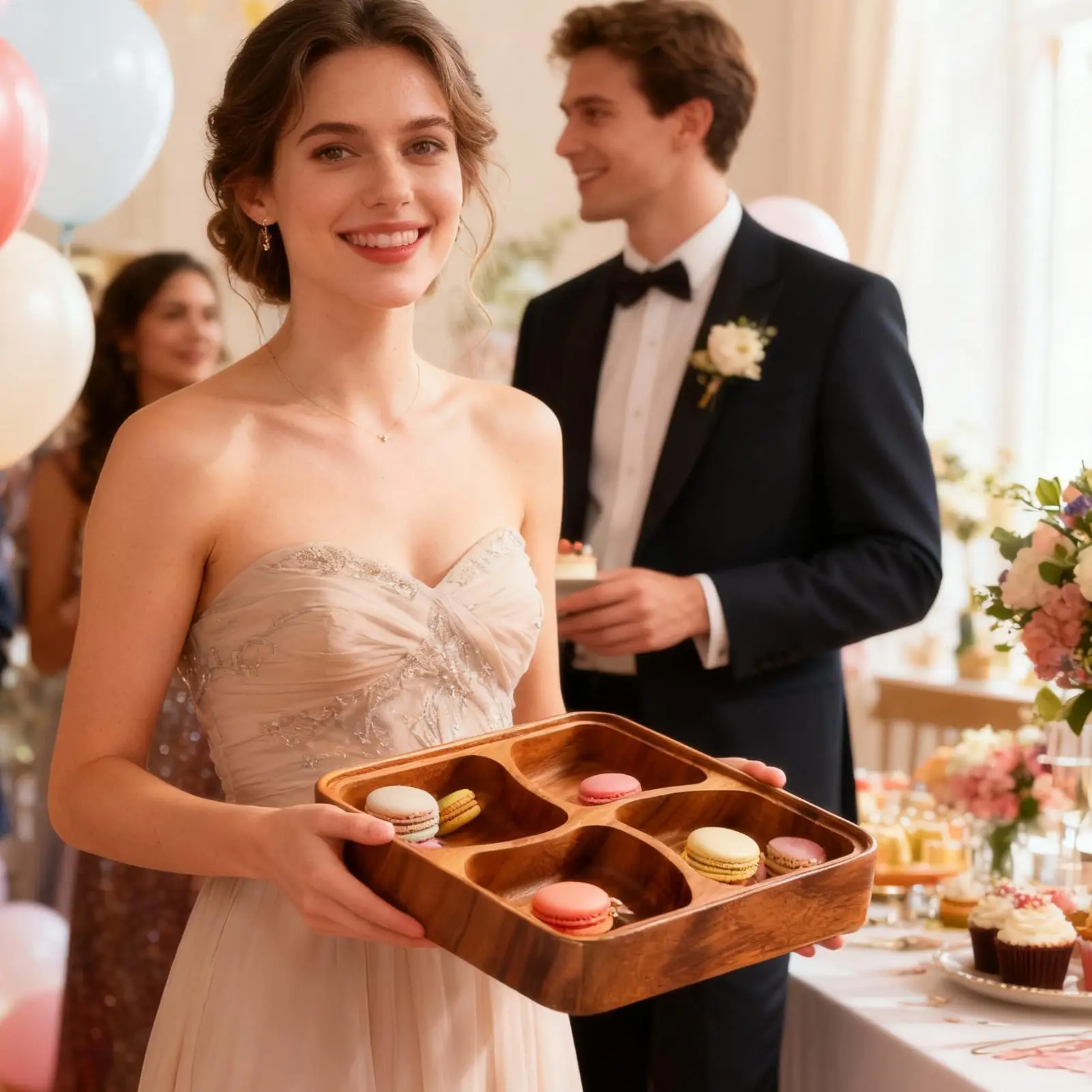 

Чаша для закусок, 4 сетки, натуральный, гладкий, безопасный органайзер, деревянные орехи, миска для закусок для друзей, мужчин, женщин, орехи, сухофрукты, домашняя кухня, вечеринка