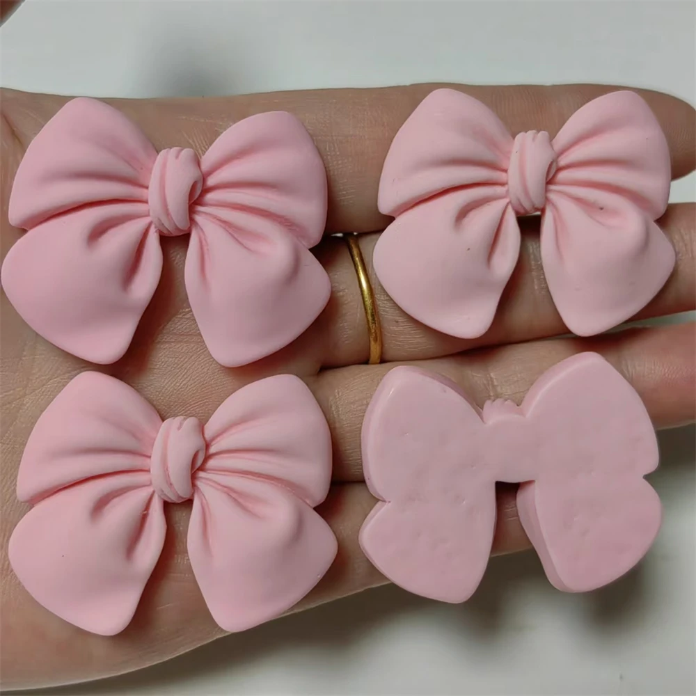 

10Pcs Pink Rose Black Blue Big Bow Tie Junk Phone Case Ipadcase Decoration Charm DIY Jewelry Accessories Flatback Crafts Supply