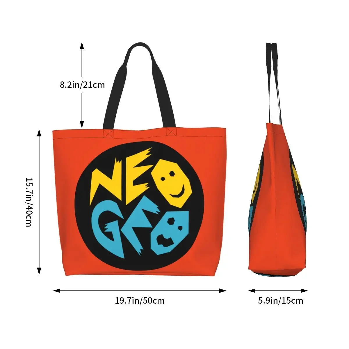 Reutilizável Canvas Shopper Shoulder Handbag, sacola de compras Neogeo Arcade, impressão de moda