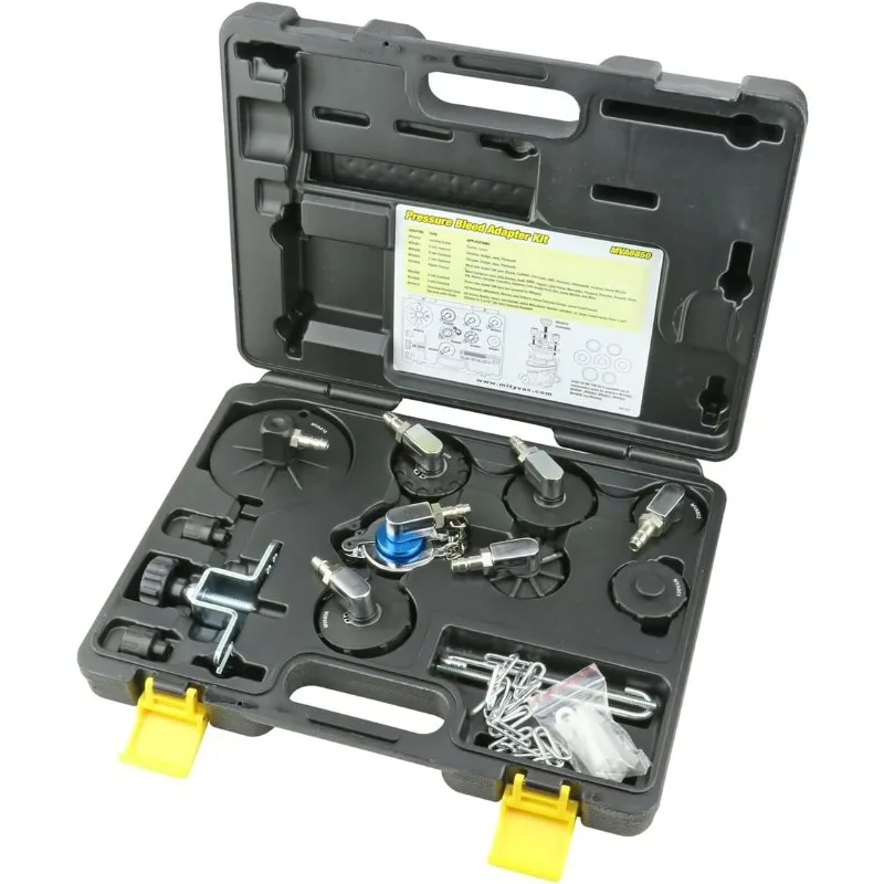 MV6840 Hydraulic Brake and Clutch Pressure Bleeding System, Includes Seven (7) Master Cylinder Adapters,