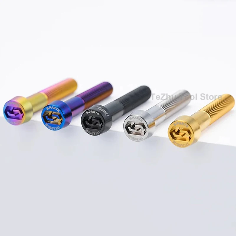 1pc Titanium Bolts Titanium Alloy Anti-theft Screw M6 M8 M10 X 20 25 30 35 40 45 50 55 60 70 75 80mm Modified Repair Screw