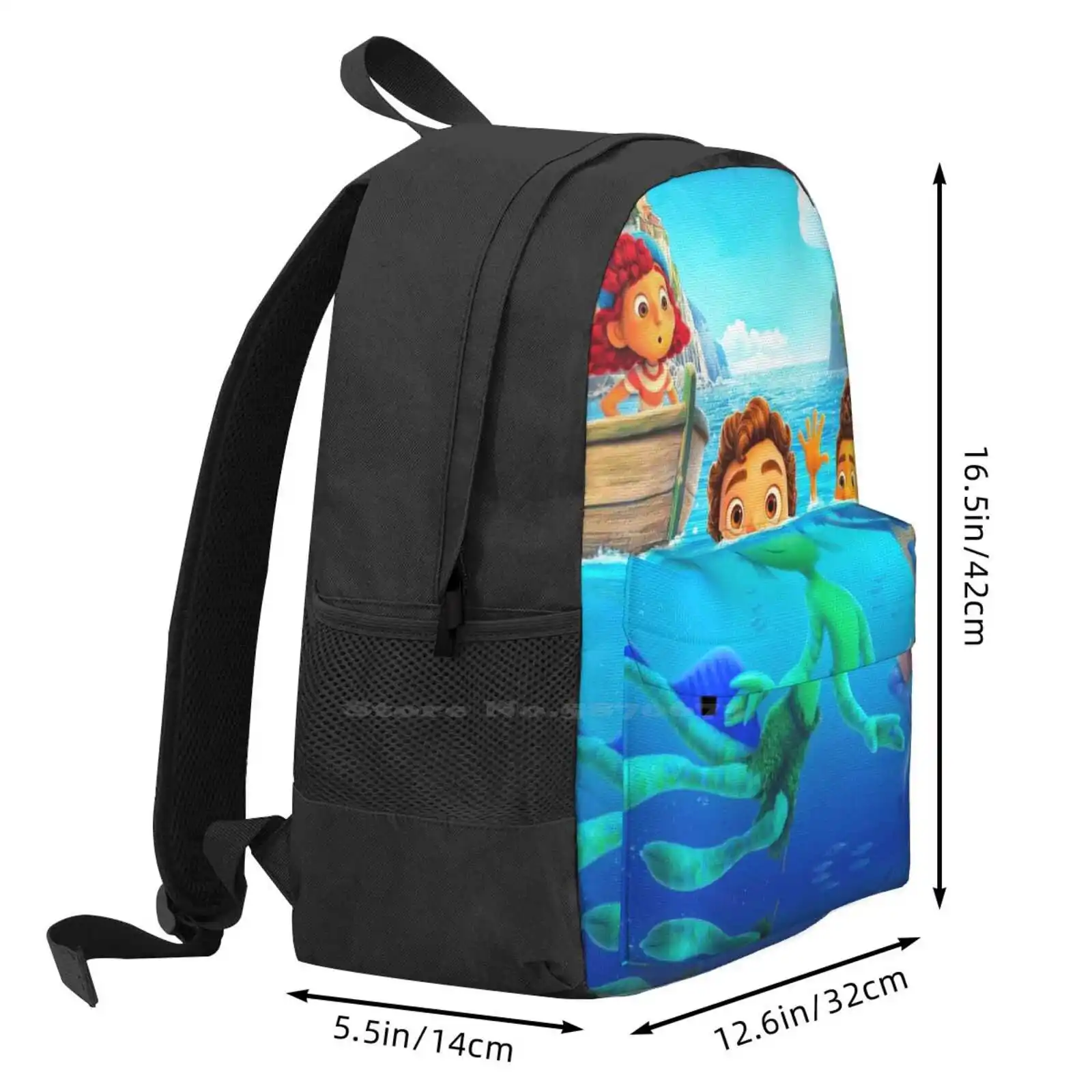 Luca Paguro Teen College Student Backpack Laptop Travel Bags Luca Paguro Giulia Pixar Luca Pixar Movie Julia Pixar Ercole