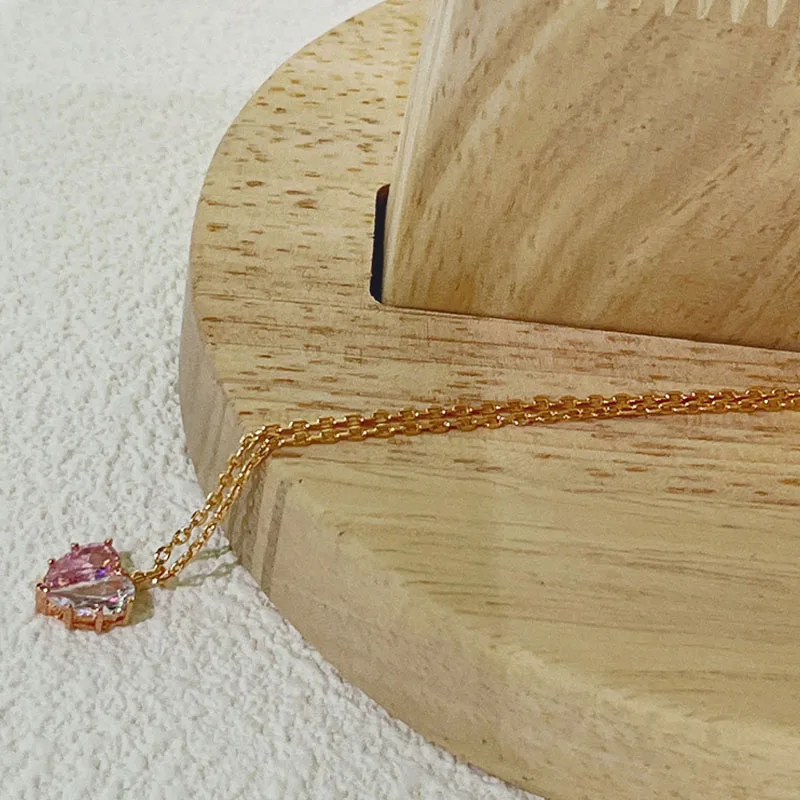 الأصلي 2025 سحر الوردي زهرة أقراط مجموعة مجوهرات فاخرة للنساء زهرة قلادة القلب سوار هدية رومانسية