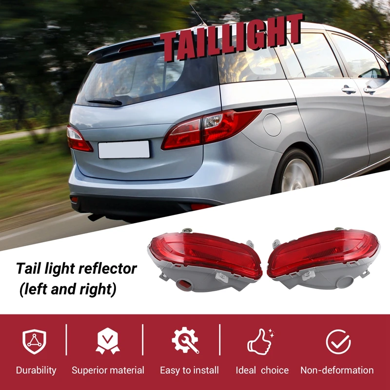 New2pcs Rear Bumper Fog Light Tail Lamps Reflector Right & Left For Mazda 5 2008-2010 CD85-51-650/CD85-51-660