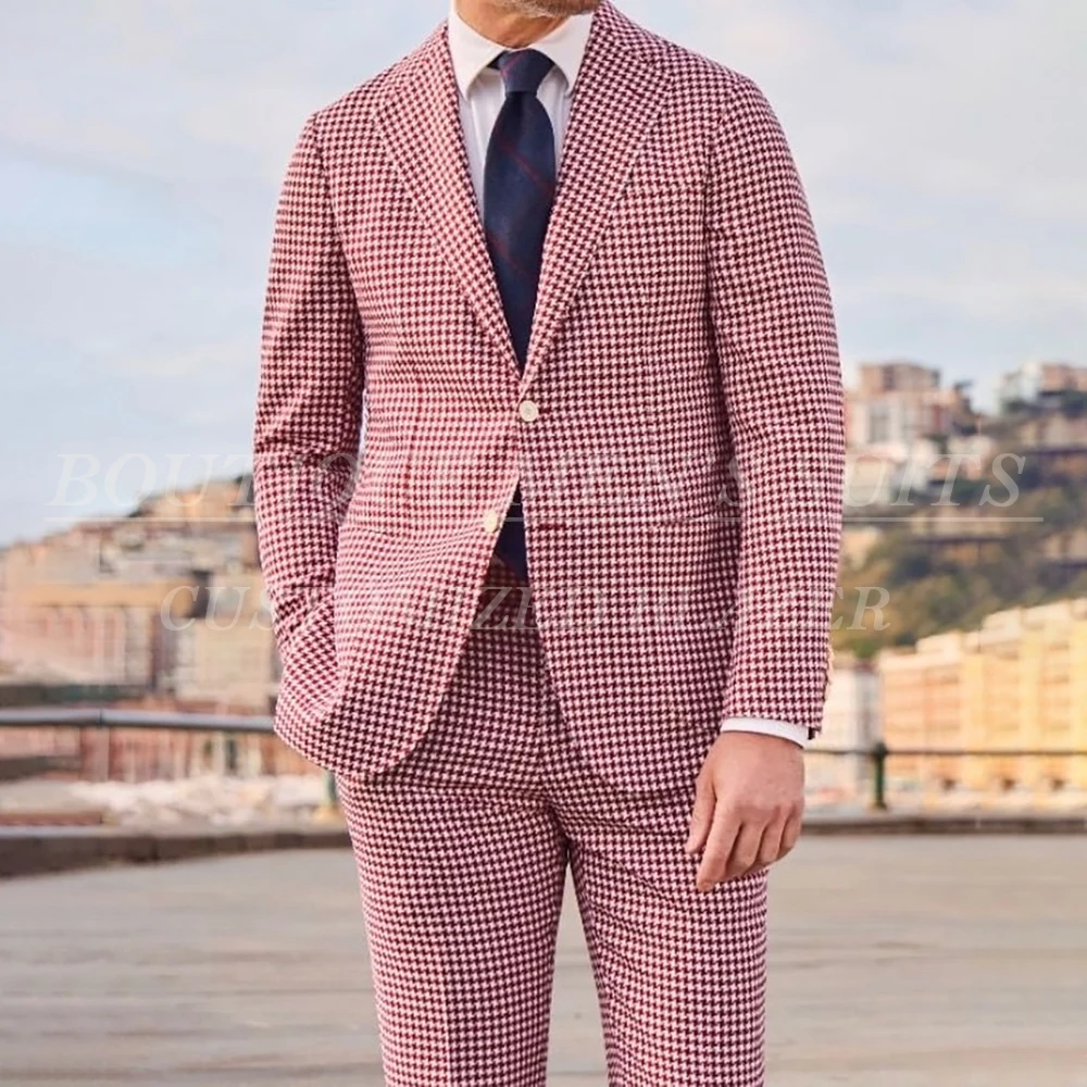 

Fashion Men's Suits 2 Piece Jacket Pants Sets Elegant Single Breasted Slim Fit Wedding Male Clothing Outwear Costume Homme