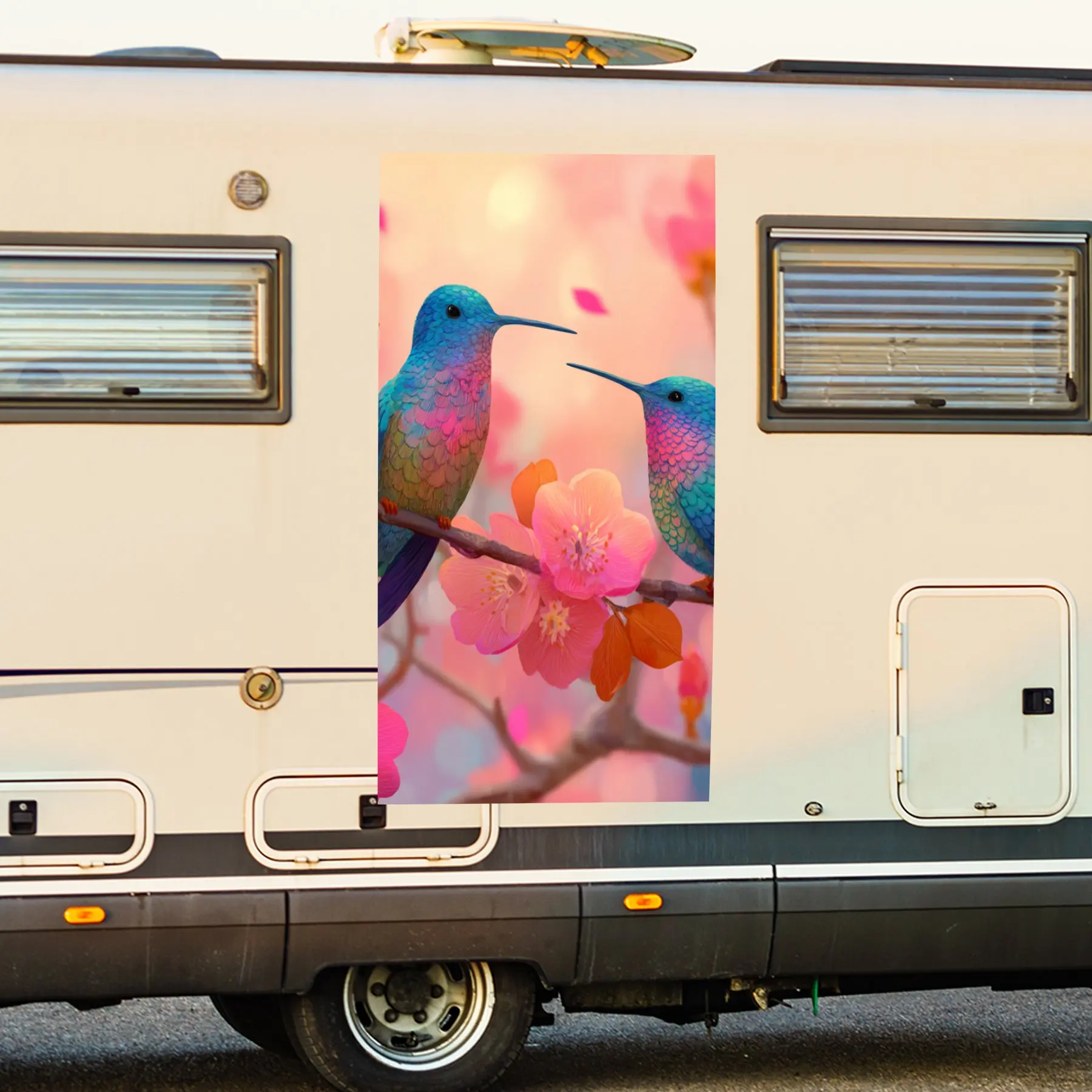 

Hummingbirds A — виниловая наклейка на заднюю часть автофургона, водонепроницаемые самоклеящиеся виниловые наклейки для хвоста и бампера автомобиля, украшение - защита