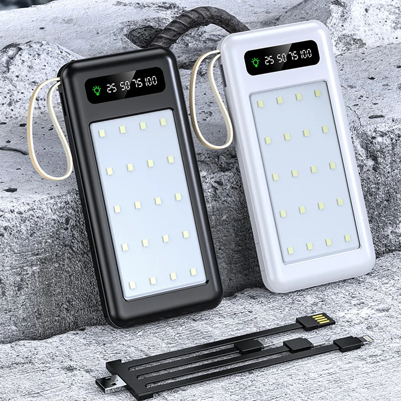 Power Bank Outdoor Camping Light 50000MAh Comes with Removable Fast Charging Mobile Phone Holder Portable External Battery Pack