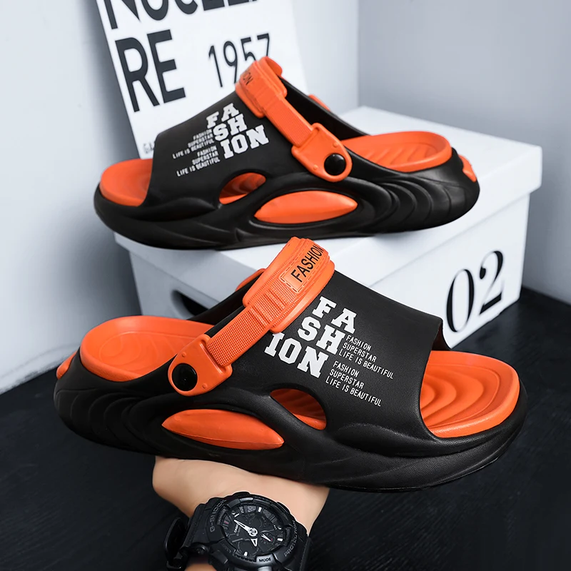 

Men's Slippers Flat Sandals Soft and Comfortable Gardon Beach Shoes Wear-resistant Non-Slip Shoes for Men Thick Bottom Unisex