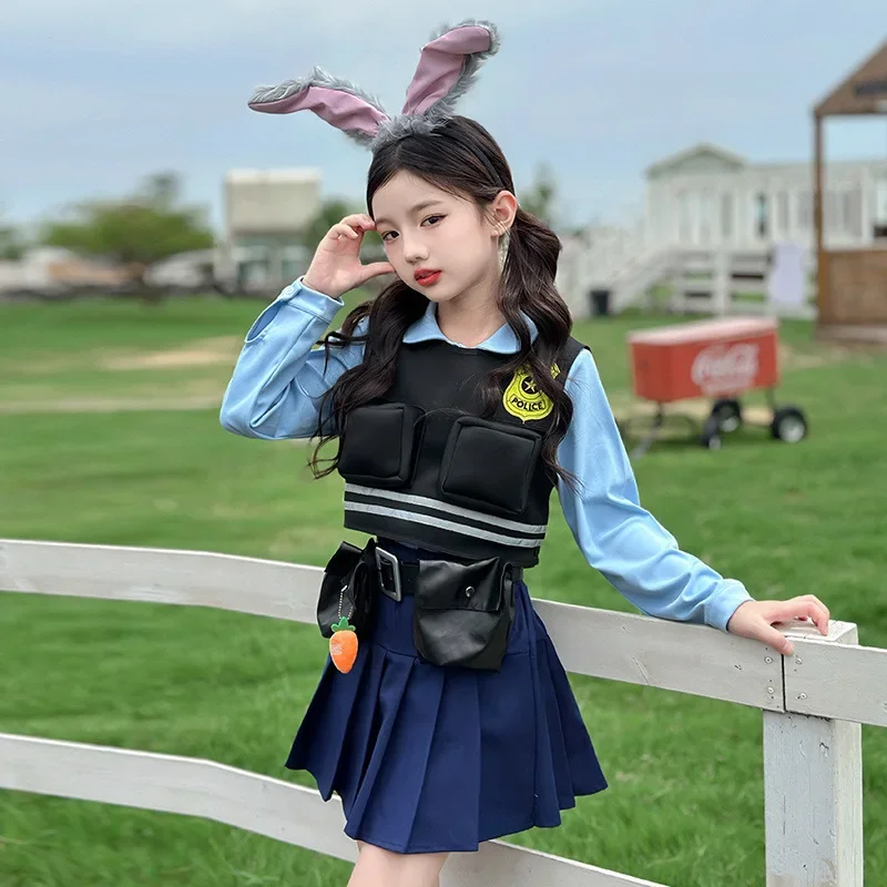 Halloween costume cosplay costume anime exhibition Judy rabbit police officer Judy girl vest three piece set