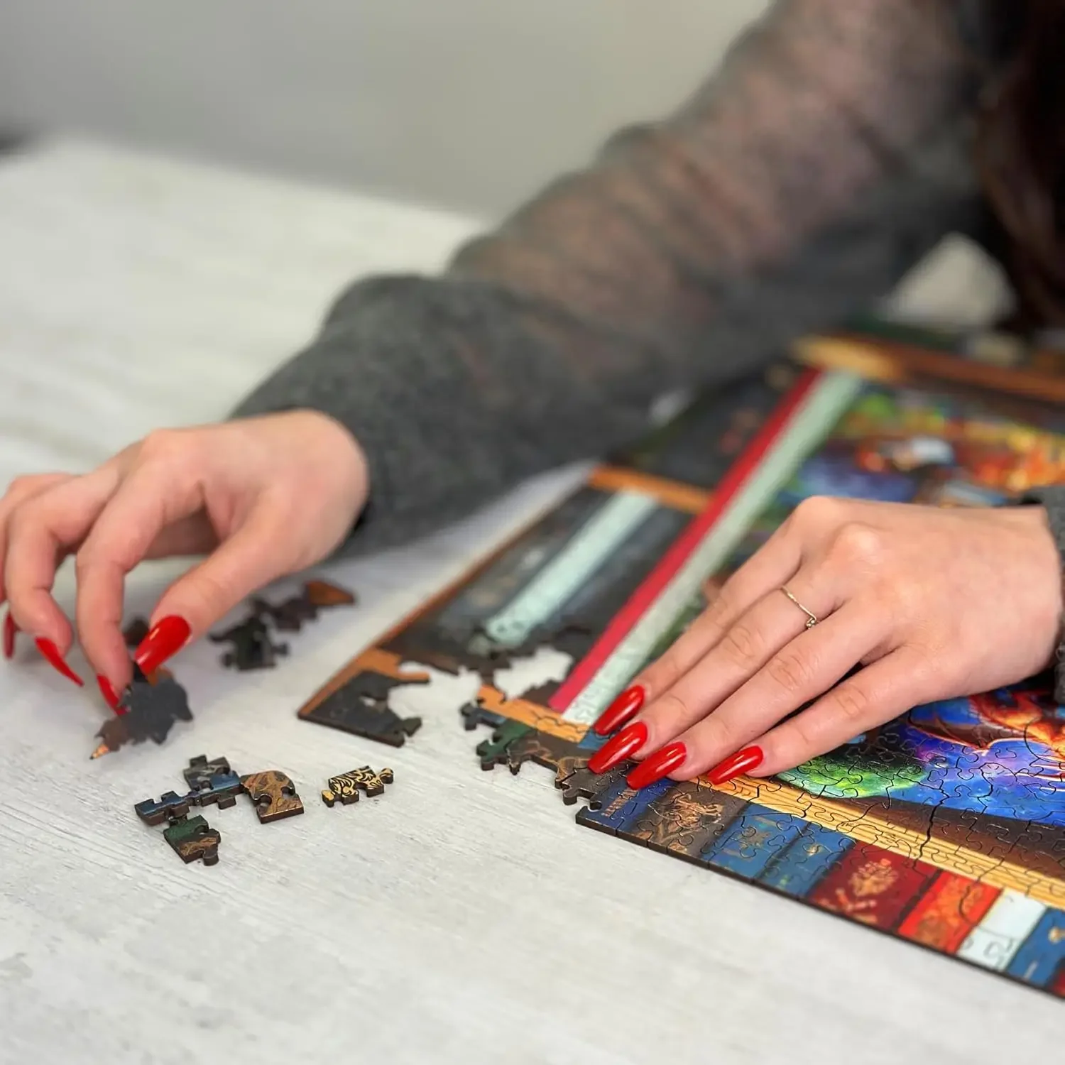 도시 매혹적인 이야기 책 지그 소 퍼즐 1000/500/300 성인 게임 조각 가족 재미 감압 장난감 어린이 교육 선물