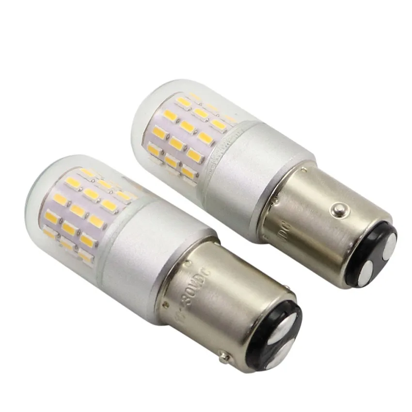 MIDCARS-bombilla LED BA15D T18, 3W, 12-24V, luz de navegación para barco, blanco, paquete de 2