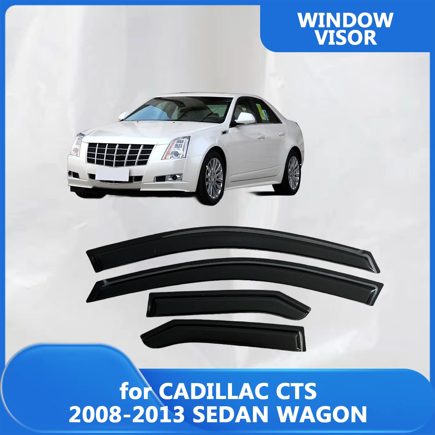 

Window Visor for CADILLAC CTS 2008 2009 2010 2011 2012 2013 SEDAN WAGON Wind Deflectors Rain Guards Door Visor Vent Shades Rain