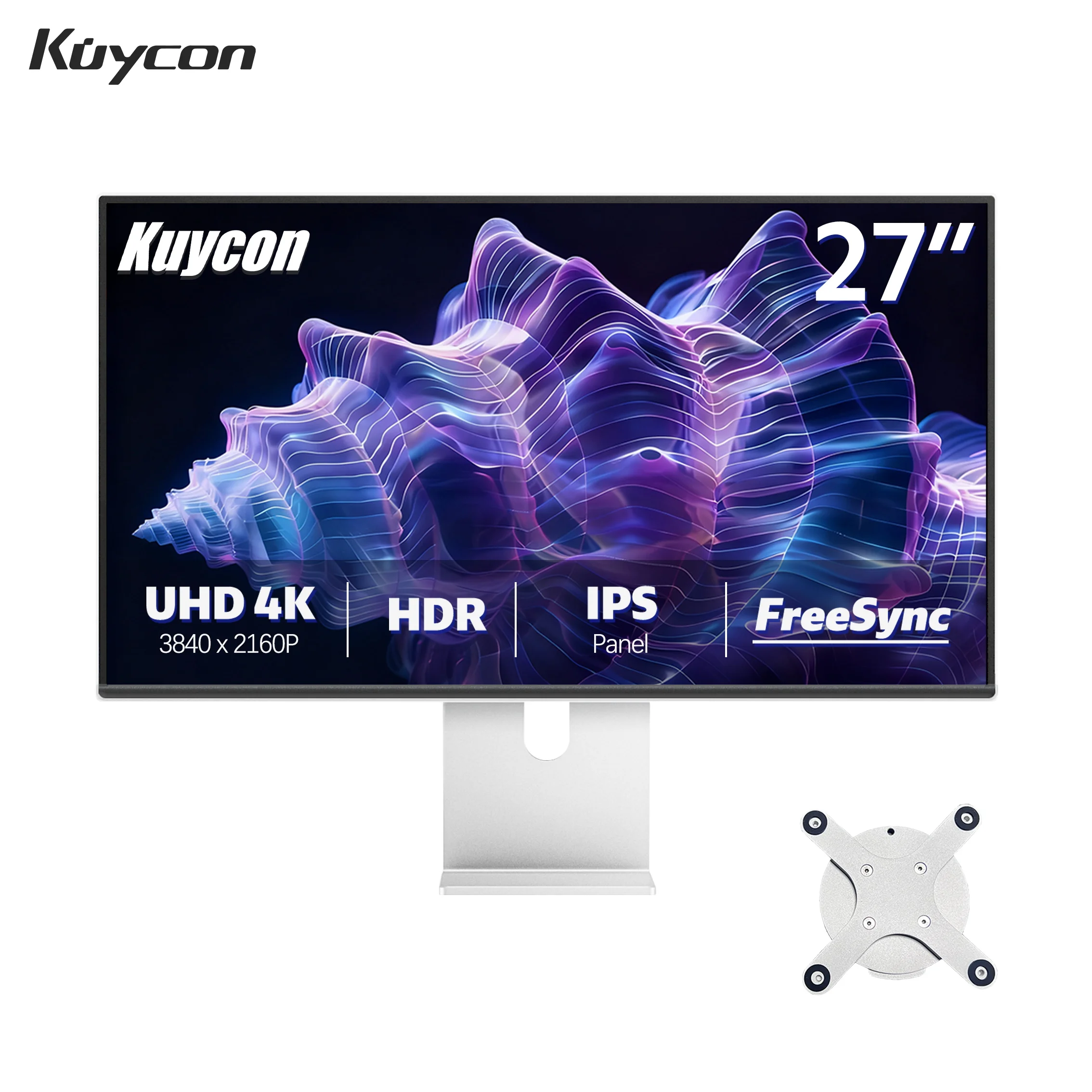 

Kuycon 4K Ultra HD P27L Computer Monitor 27 Inch Eye Care PC Display 1080P 60Hz 99%sRGB Screen 16:9 HDMI XBox PS4 PS5 Switch