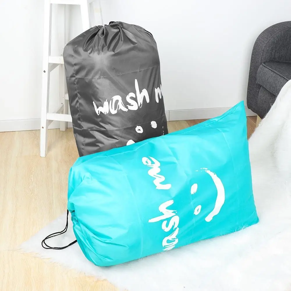 Nylon Laundry Bag Wash Me Travel Storage Pouch Machine Washable Dirty Clothes Organizer Wash Drawstring Bag