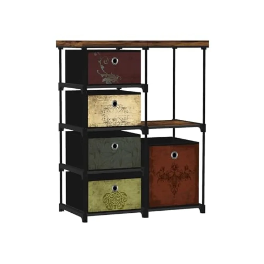 

Small Fabric Dresser with Side Shelf, 5 Drawers Storage Drawer Units for Bedroom, Storage Cabinet for Office Kitchen, Beside So