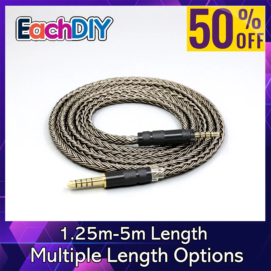 

16 Core Grey Silver plated Earphone Headphone Cable For Rode NTH-100m NTH-100 over-ear LN008835