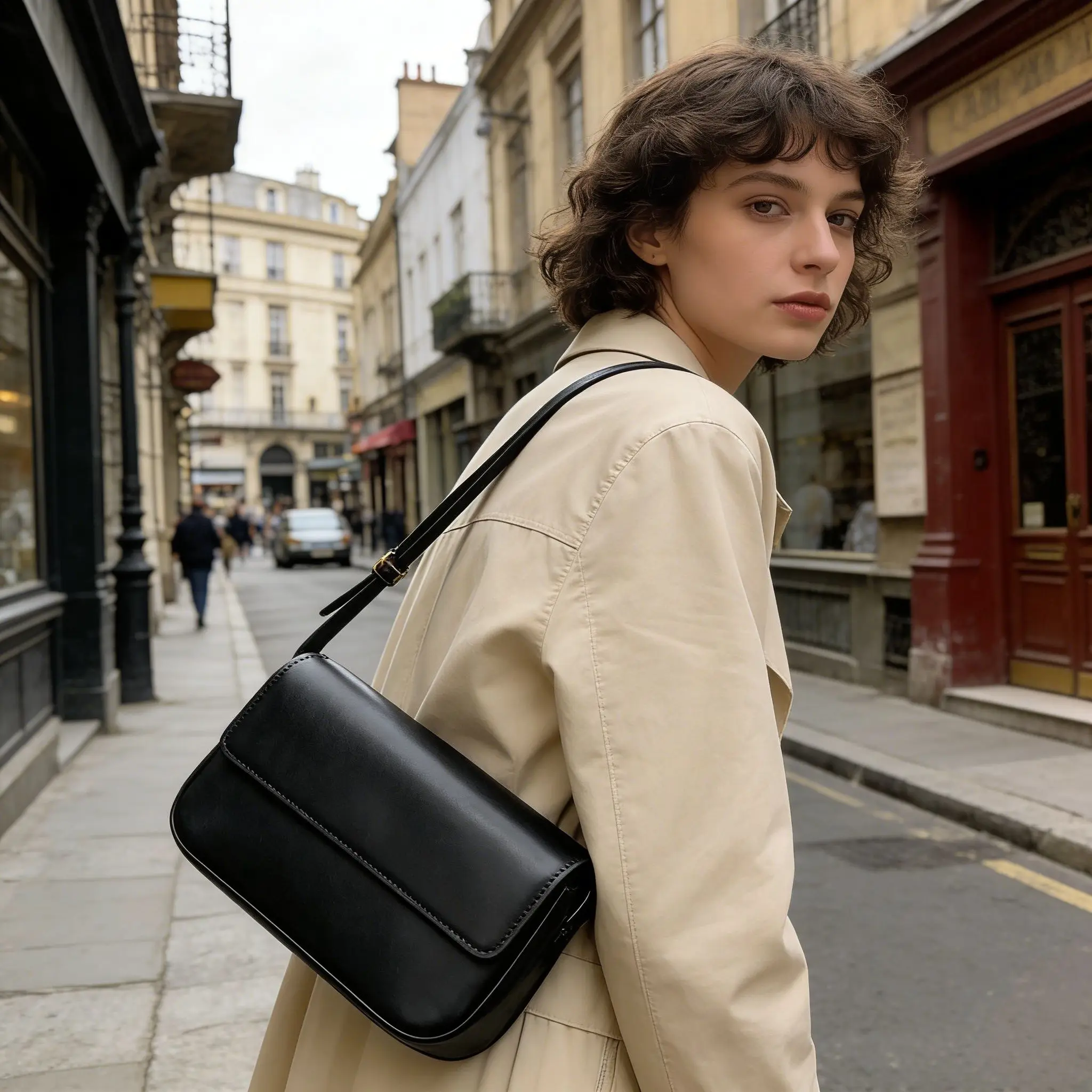 Classic Vintage Ladies, Messenger Bag, Soft Suede Leather, Suitable for Office Occasions Women's luxury designer bags