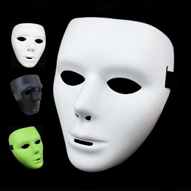 QQ8 유니섹스 할로윈 나이트 고스트 댄스 인간의 얼굴 마스크 화이트 힙합 마스크 블랙 고스트 스텝 댄스 가장 무도회 코스프레 파티 M5Lk￥