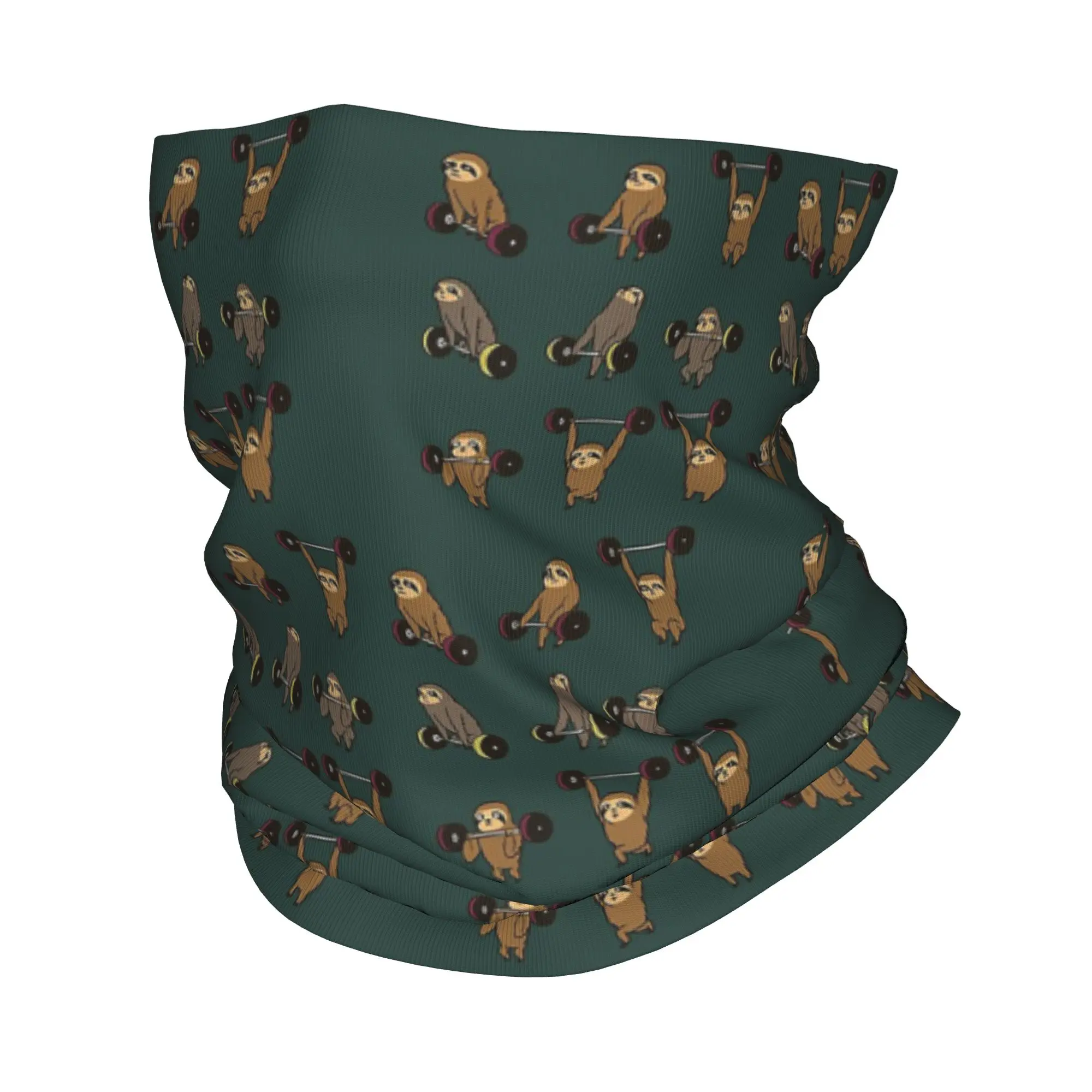 Funny sloth weightlifting Bandana Neck Cover Printed Magic Scarf Multi-use Headwear Hiking Fishing For Men Women Adult Washable