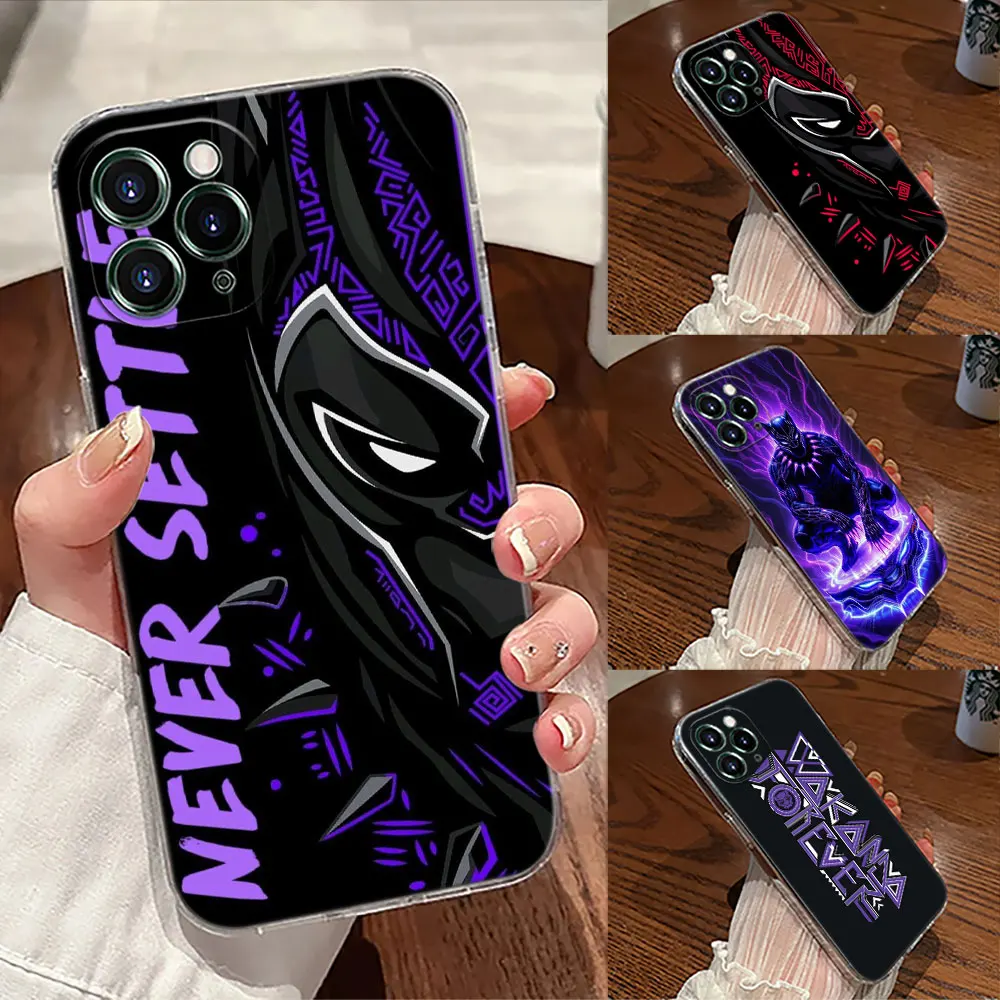 Marvel Black Panter Transparent Phone Case For iPhone 17 Pro Max 17E 11 12 13 14 15 16 Pro Max Plus 17 Air 16E 7 XS Soft Cover