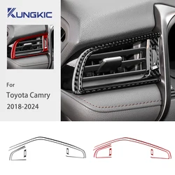 Real Soft Carbon Fiber For Toyota Camry 2018 2019 2020 2021 2022 2023 2024 LHD RHD Car Passenger Instrument AC Outlet Sticker