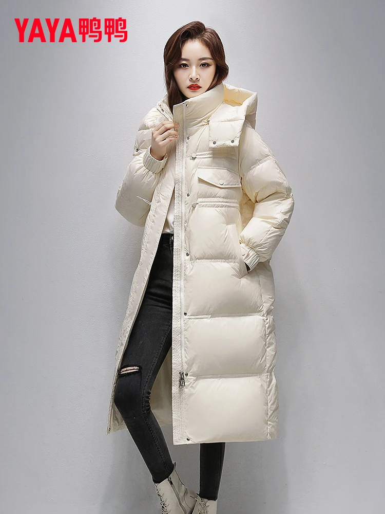 Abrigo de plumón de pato blanco para mujer, parka holgada y cálida de alta gama, moda de invierno, novedad